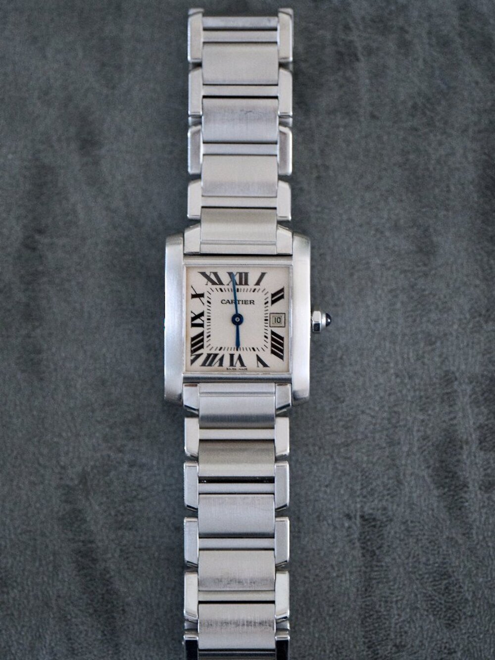 Cartier Tank Francaise 2465 Stainless Steel with date, midsized